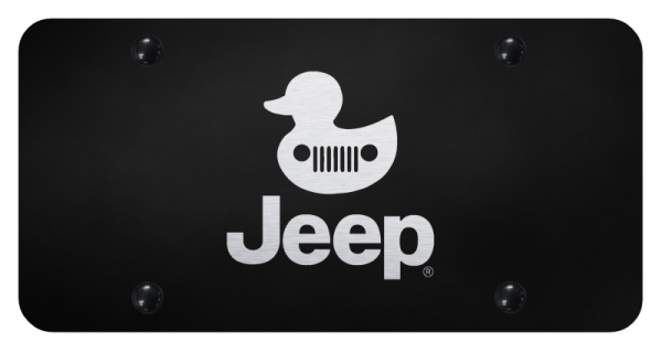 Smooth Black Laser Etched JEEP Grille Duck License Plate